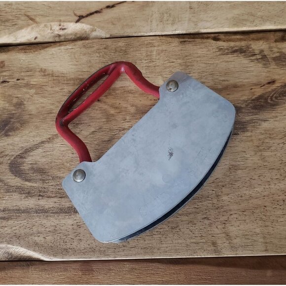 Vtg 30s 40s Rustic Double Blade Rocking Herb Chopper Pastry Blender Mezzaluna - Picture 9 of 10